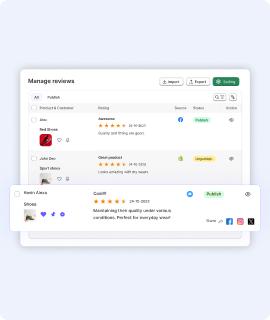 Manage reviews